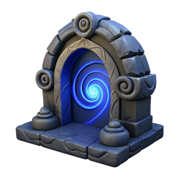 serene contemporary Dark Fantasy Portal Isolated with Blue Swirl genuine png