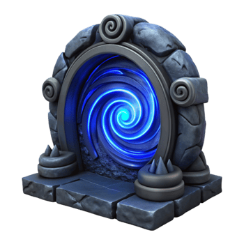 magnificent abstract Dark Fantasy Portal Isolated with Blue Swirl genuine png