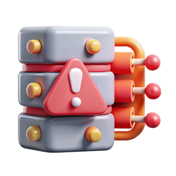 beautiful classic Data Breach Illustration with Red Warning Signs Isolated original png