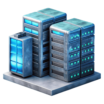 extraordinary vintage Data Center with Server Racks Transparent Background original png
