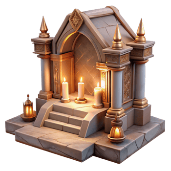dramatic creative Decorated Altar Isolated with Candlelight original png