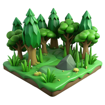 vibrant abstract Deep Green Forest Floor Cutout high quality png