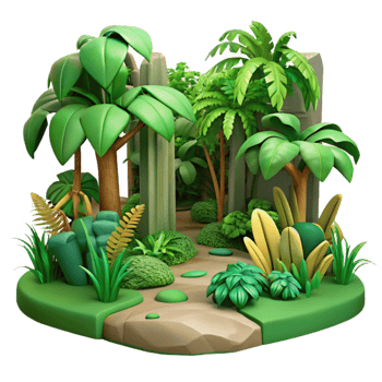 beautiful creative Deep Green Jungle Scene Cutout professional png