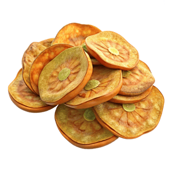 magnificent rustic Dehydrated Vegetable Slices Close Up Isolated detailed png