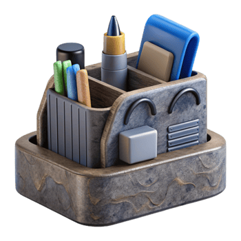 magnificent contemporary Desk Organizer with Office Supplies Isolated high resolution png