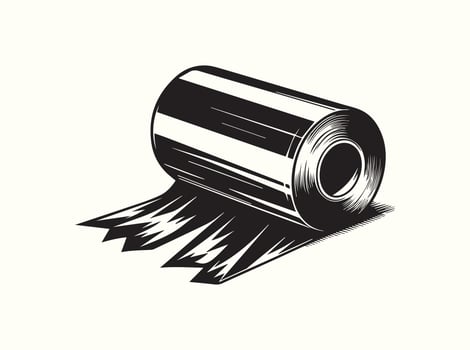 High-Contrast Black Silhouette of Kitchen Foil for Graphic Use vector