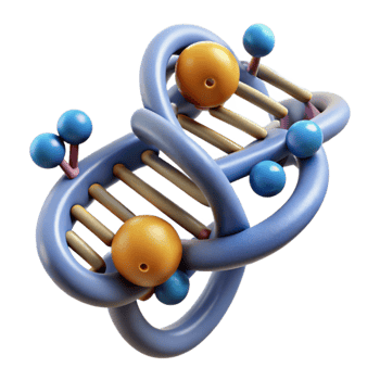 serene minimalist Detailed Dna Structure with Information Symbols Cutout 4K png