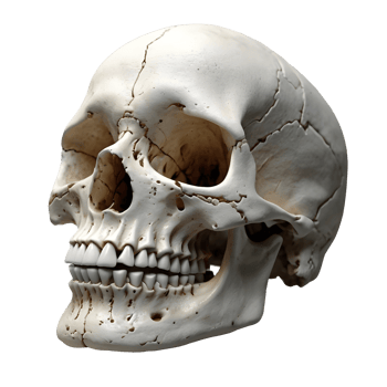 Human skull on a on a transparent background png