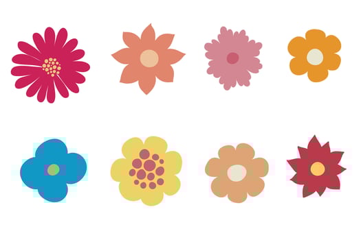 Set of flowers. style for banners, wallpaper, posters, websites, online shopping. illustration design vector