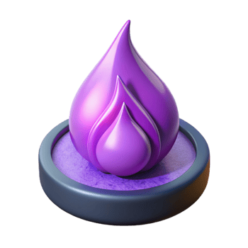serene artistic Digital Ascension Icon Purple Flame Transparent Background genuine png