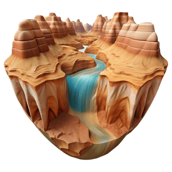 dramatic modern Digital Canyon Panorama Transparent Element detailed png