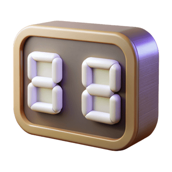 beautiful artistic Digital Clock Display White Led Isolated professional png