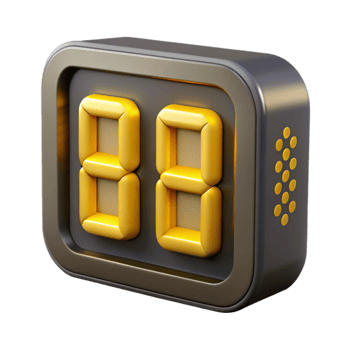 extraordinary artistic Digital Clock Display Yellow Led Isolated premium png