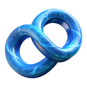 impressive minimalist Digital Eternity Symbol Blue Ring Transparent Background authentic png