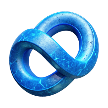 impressive artistic Digital Eternity Symbol Blue Ring Transparent Background detailed png