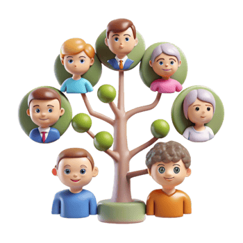 impressive contemporary Digital Family Tree Connecting Generations Cutout premium png