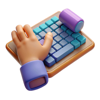 dramatic modern Digital Hand Typing on Virtual Keyboard Isolated high quality png