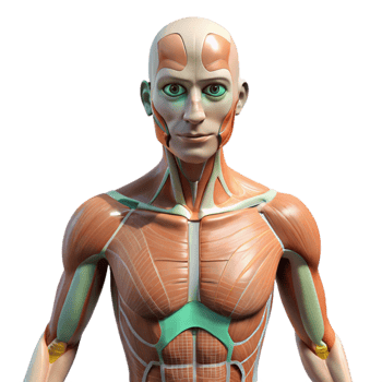 wonderful classic Digital Human Body with Anatomical Labels Isolated premium png