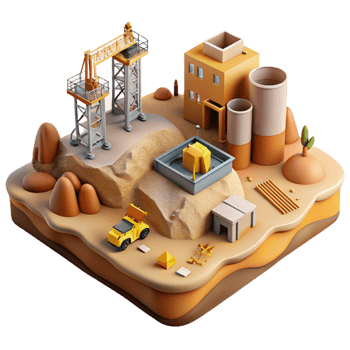 magnificent artistic Digital Landscape Construction Site Transparent Background high quality png