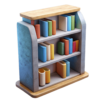 magnificent abstract Digital Library Bookshelf Cutout premium png