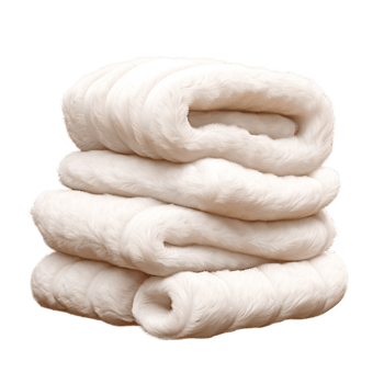 Stack of soft, fluffy white towels neatly arranged png