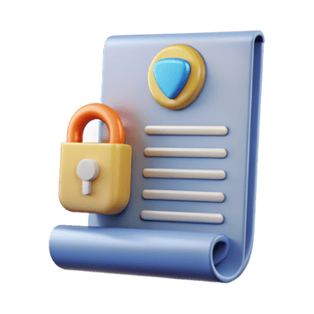 elegant traditional Digital Privacy Policy Document Cutout with Text Placeholder high resolution png