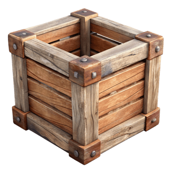 vibrant vintage Dilapidated Wooden Crate Isolated genuine png