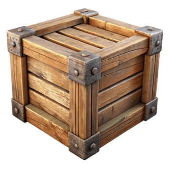 dramatic modern Dilapidated Wooden Crate Isolated genuine png