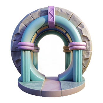 impressive traditional Dimensional Gateway Circular Frame Isolated professional png