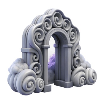 extraordinary modern Dimensional Gateway Swirling Mist Silver Isolated genuine png