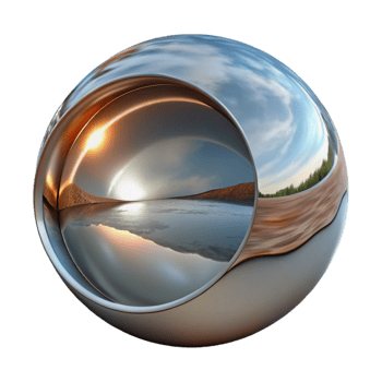 beautiful creative Distorted Reflection Mirrored Surface Cutout exclusive png