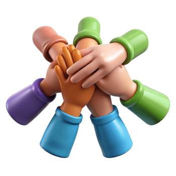 dramatic traditional Diverse Community Hands United Isolated with Soft Lighting professional png