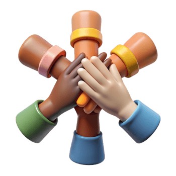 dramatic abstract Diverse Community Hands United Isolated with Soft Lighting genuine png