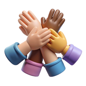serene abstract Diverse Community Hands United Isolated with Soft Lighting detailed png