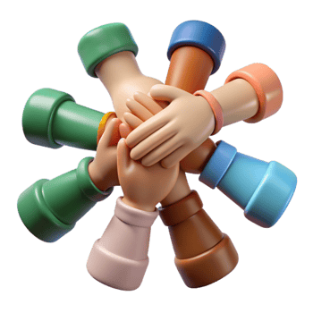 beautiful abstract Diverse Community Hands United Isolated with Soft Lighting professional png