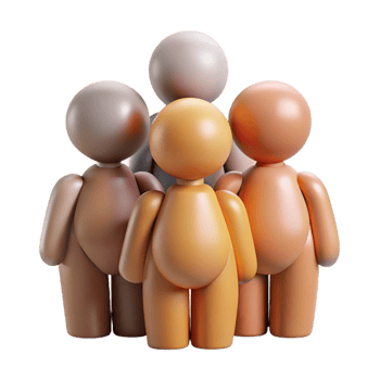 vibrant modern Diverse Group Silhouette Unity Isolated high resolution png