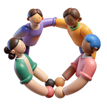 stunning traditional Diverse People Holding Hands Isolated with Soft Shadows detailed png