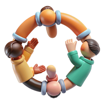 serene traditional Diverse People Holding Hands Isolated with Soft Shadows genuine png