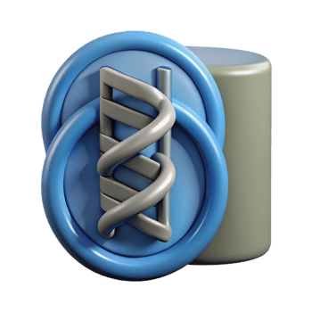 serene modern Dna Data Storage Symbol with Shadow Effect Transparent Background authentic png
