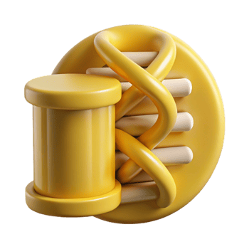 elegant artistic Dna Data Storage Visualization with Yellow Hue Isolated detailed png