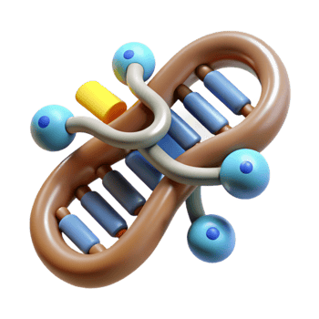 magnificent traditional Dna Fragment with Data Encoding Symbols Cutout Element original png