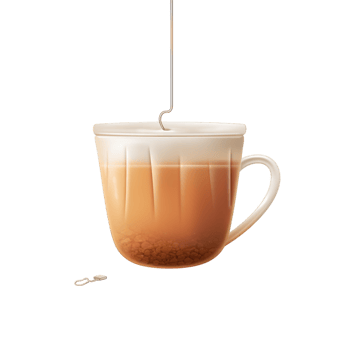Stylish cup of hot coffee with steam rising gracefully png