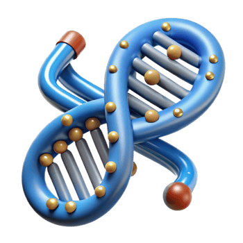 vibrant contemporary Dna Molecule with Circuitry Pattern Cutout 4K png