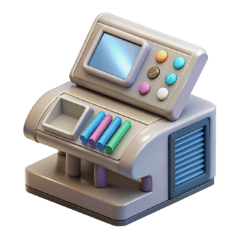 extraordinary artistic Dna Sequencing Machine with Digital Display Isolated 4K png