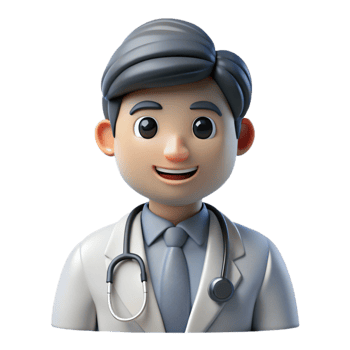 serene rustic Doctor Avatar Icon Front View Transparent premium png