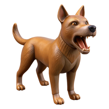 serene contemporary Dog Barking at Passerby Cutout Brown Fur high quality png