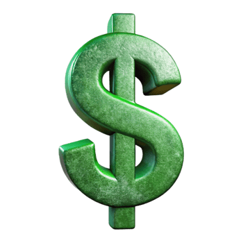 serene rustic Dollar Sign Icon Transparent Background Green high quality png