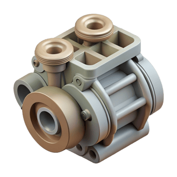 dramatic abstract D Printed Engine Part Detailed View Cutout 4K png