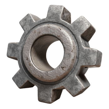 elegant modern D Printed Mechanical Gear Side View Cutout professional png
