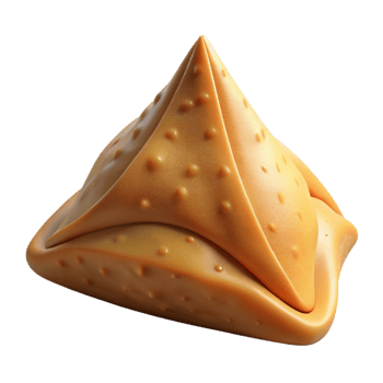 vibrant rustic D Printed Samosa From Air Transparent Background original png
